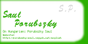 saul porubszky business card